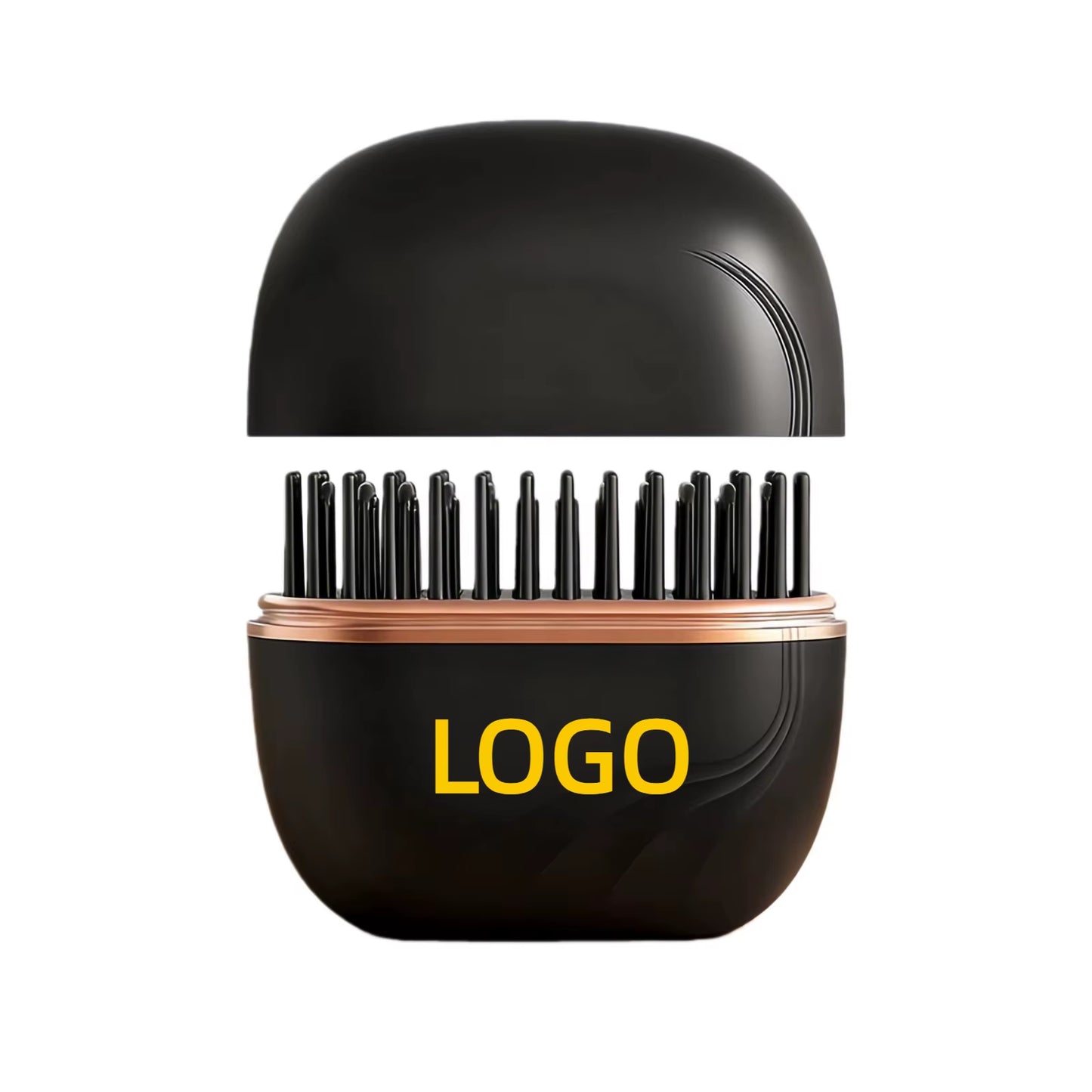 Custom Logo Cordless Hair Straightener Brush, USB Rechargeable Straightening Brush, Mini Portable Hair Straightener Brush