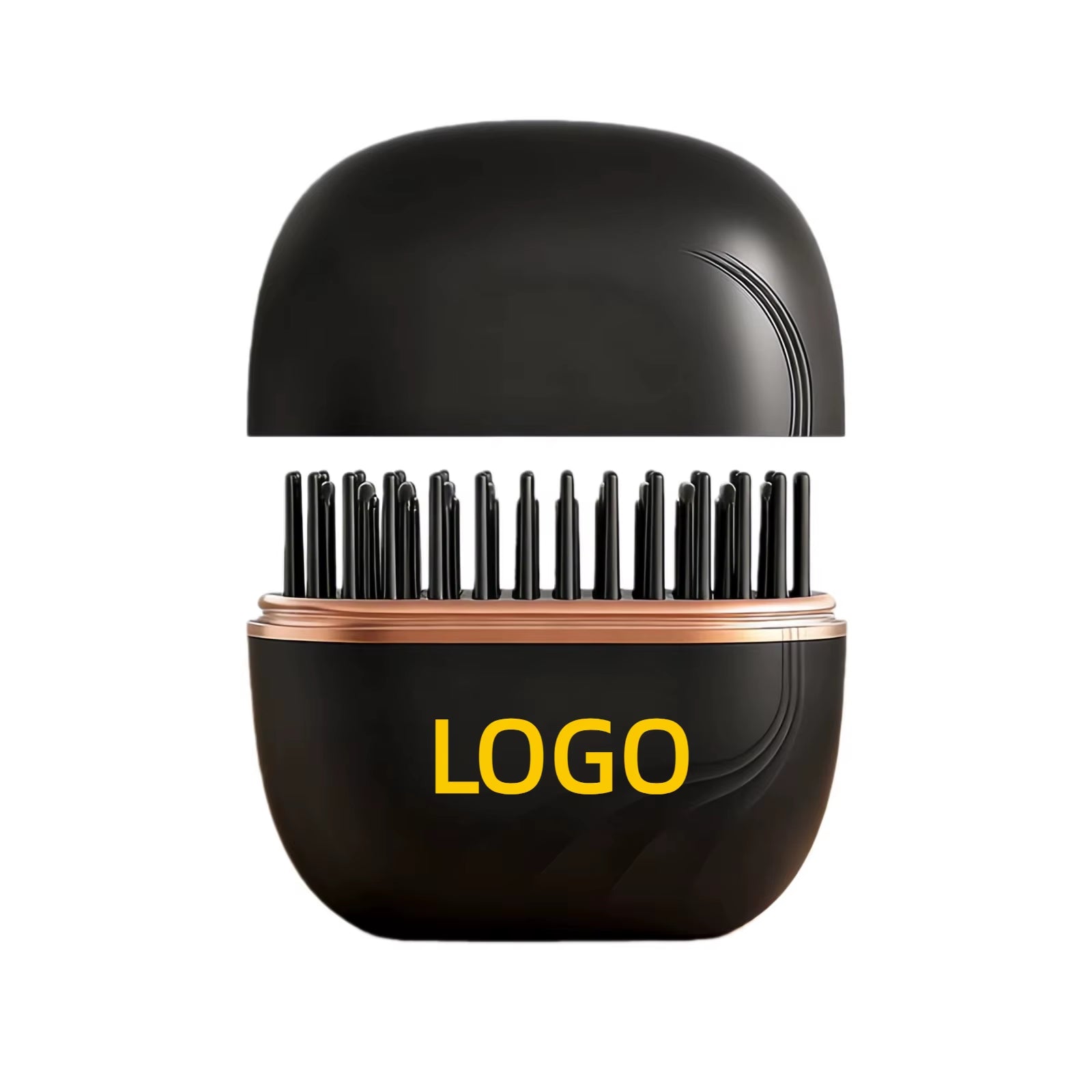 Custom Logo Cordless Hair Straightener Brush, USB Rechargeable Straightening Brush, Mini Portable Hair Straightener Brush