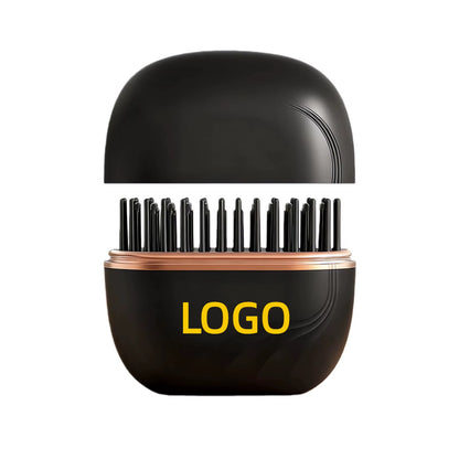 Custom Logo Cordless Hair Straightener Brush, USB Rechargeable Straightening Brush, Mini Portable Hair Straightener Brush