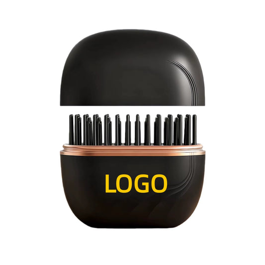 Custom Logo Cordless Hair Straightener Brush, USB Rechargeable Straightening Brush, Mini Portable Hair Straightener Brush