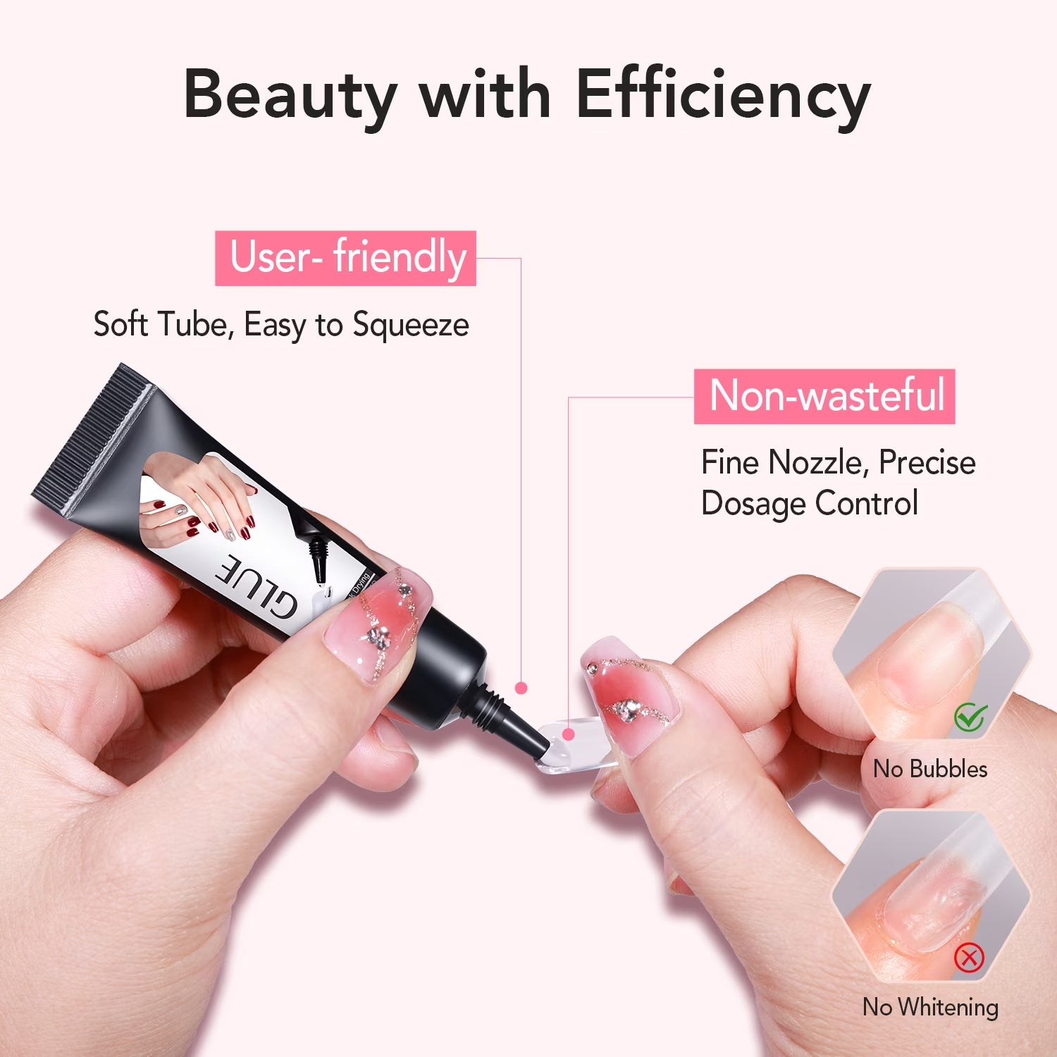 Nail Glue & Liquid Remover Set, Quick-Dry 10G Semi-Solid Glue + 10Ml Non-Acetone Remover (Dropper), No UV Needed, Long-Lasting Hold
