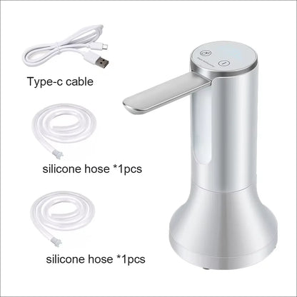 Electric Water Bottle Pump 1200Mah Type C Rechargeable LED Display Automatic Touch Button 3 Quantitative Settings