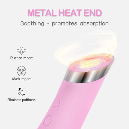 Facial Cleansing Brush, Rechargeable Silicone Face Scrubber with Heat Massage And, Waterproof Face Brush for Women and Men Pink